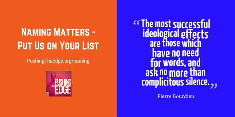 Naming Matters Put Us on Your List Naming Matters Put Us on Your List