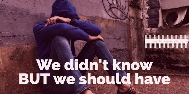 We didn't know but we should have - Homophobic Bullying in Schools We didn't know but we should have - bullying in school