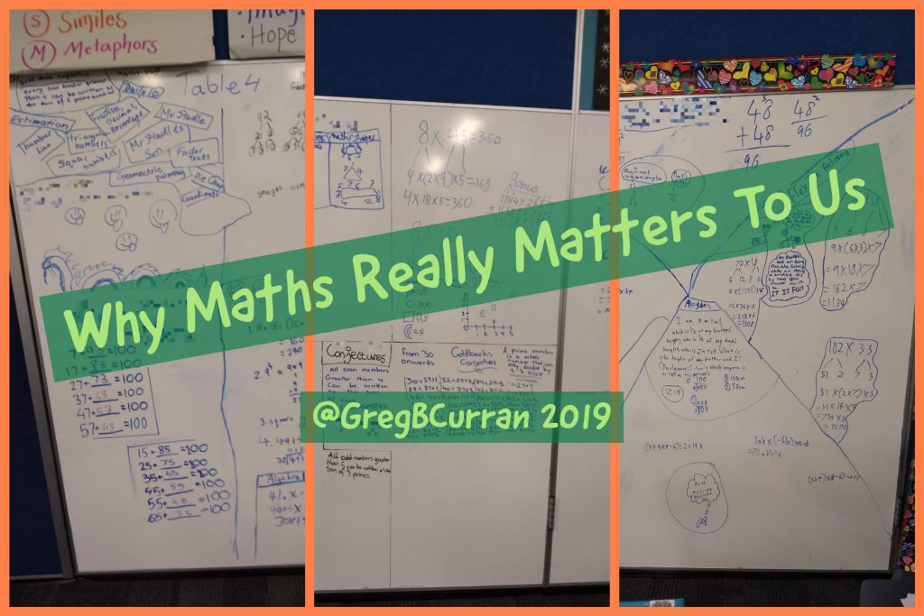 Why Maths Really Matters To Us - Whiteboards showing what students think is cool in Maths